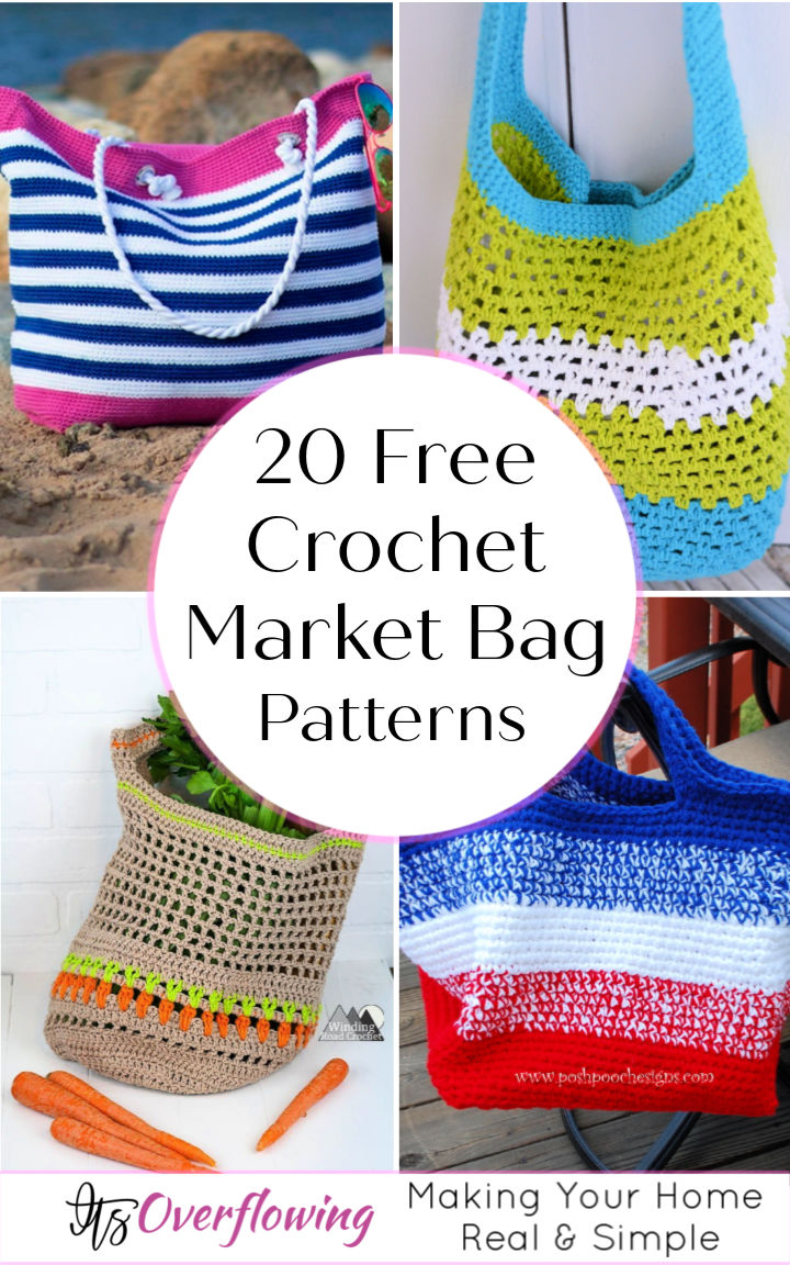 20 Free Crochet Market Bag Patterns (PDF Pattern)