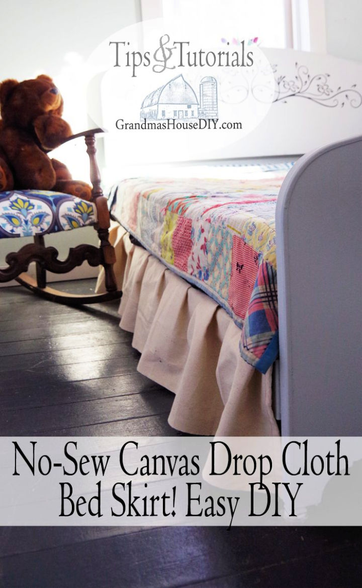 Bed Skirt With Canvas Drop Cloths