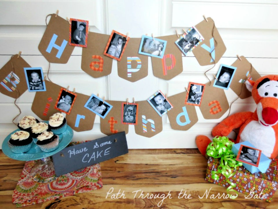 DIY Photo Birthday Banner