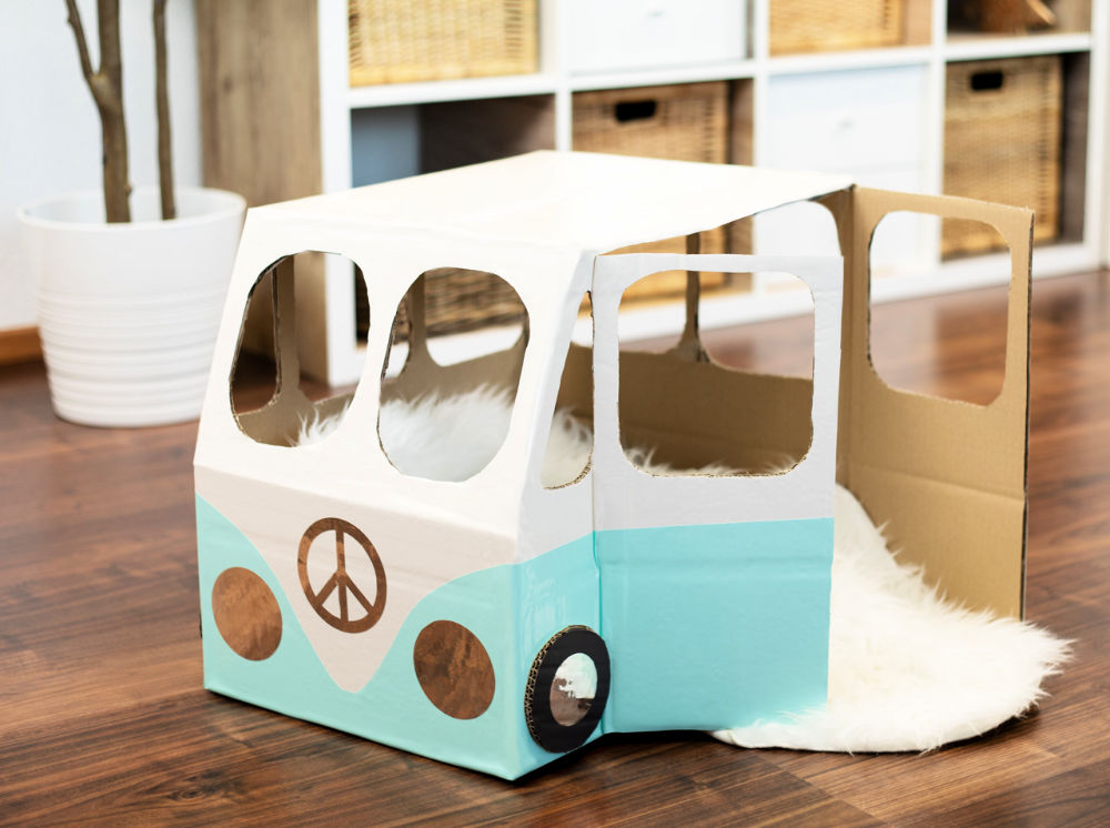 20 Easy DIY Cardboard Cat House Ideas