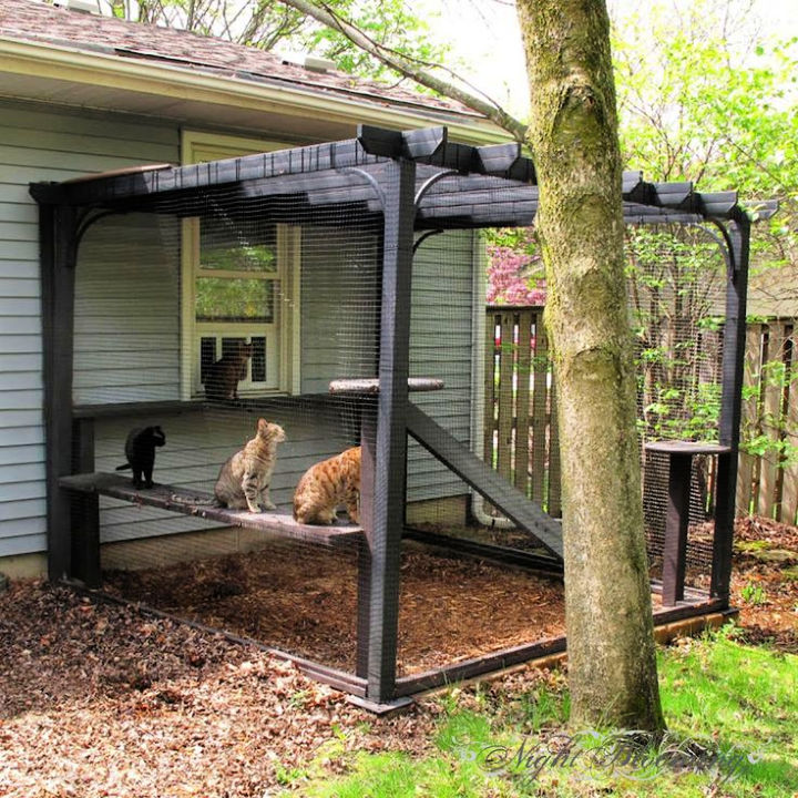 30 Free DIY Catio Plans (DIY Outdoor Cat Enclosure)
