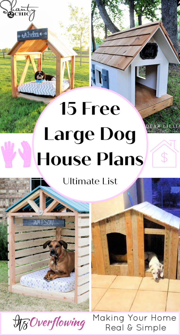 15 Free DIY Large Dog House Plans (How to Build Guide)