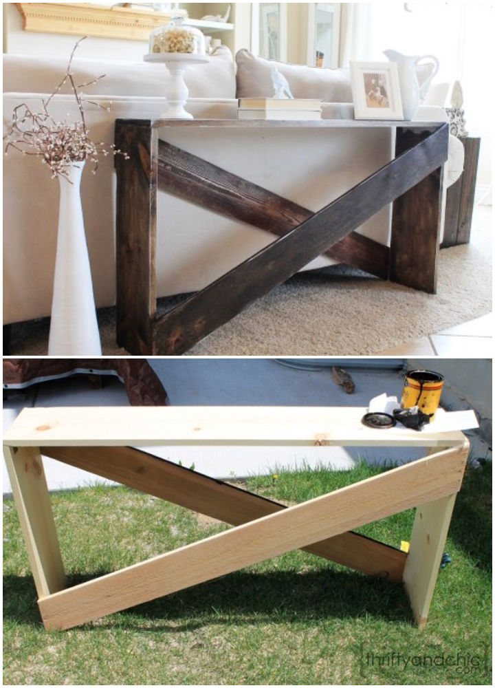 20 Free DIY Sofa Table Plans (Behind the Couch Table)