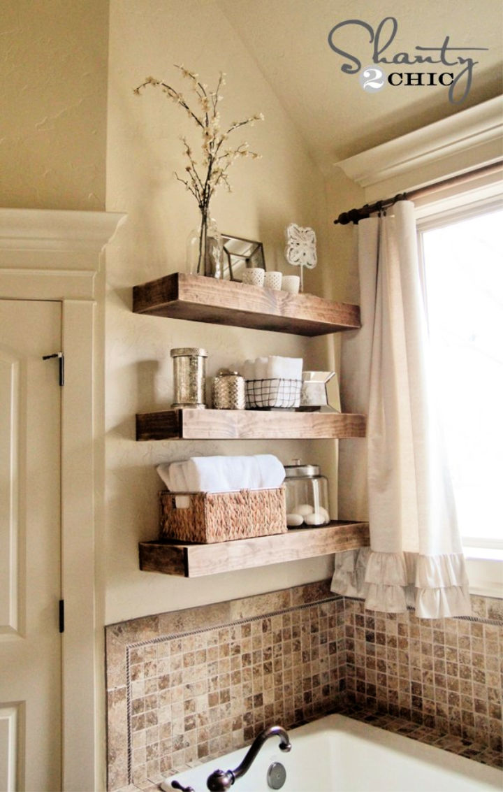 15 Easy Bathroom Floating Shelves Ideas You Can Build