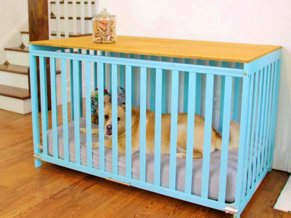 View of 15 Homemade DIY Dog Crate Plans Free
