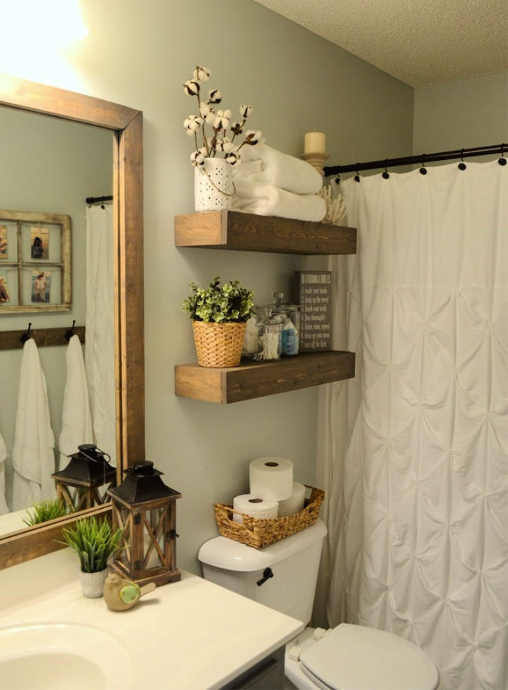 15 Easy Bathroom Floating Shelves Ideas You Can Build
