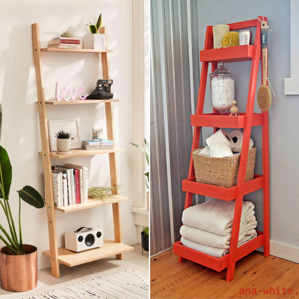 25 Simple Diy Ladder Shelf Plans To
