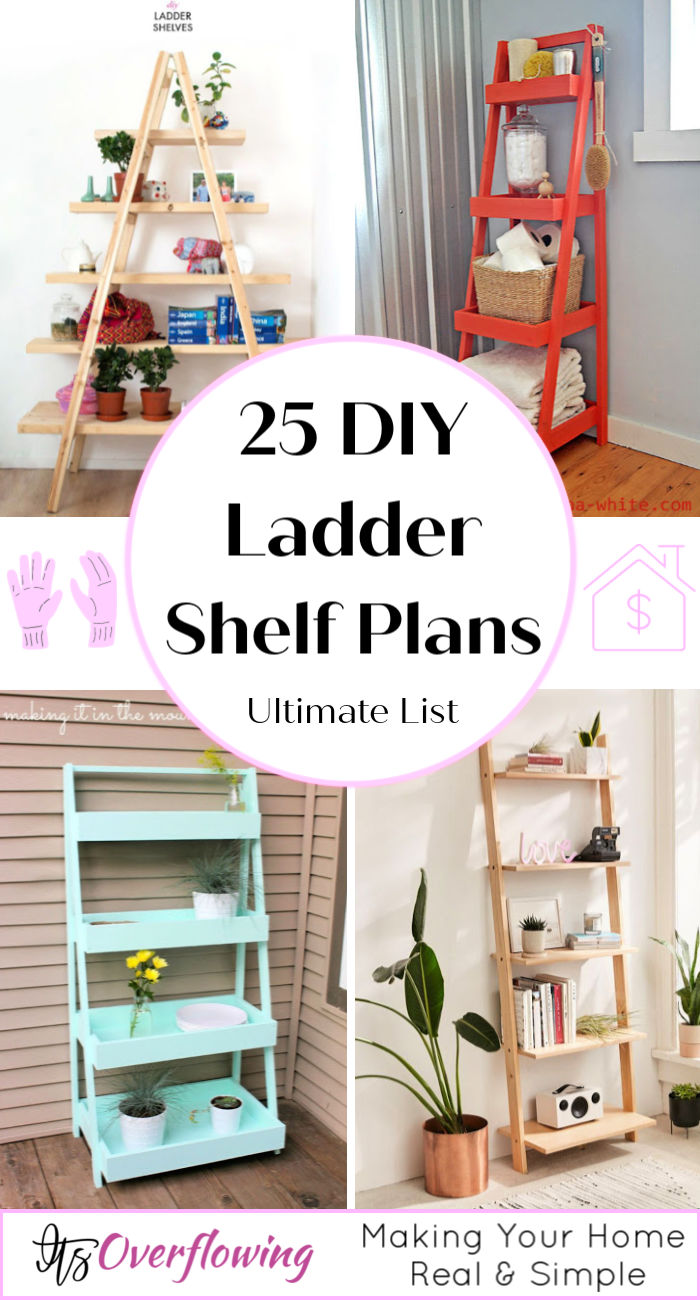 25 Easy DIY Ladder Shelf Plans (How To Build Guide)