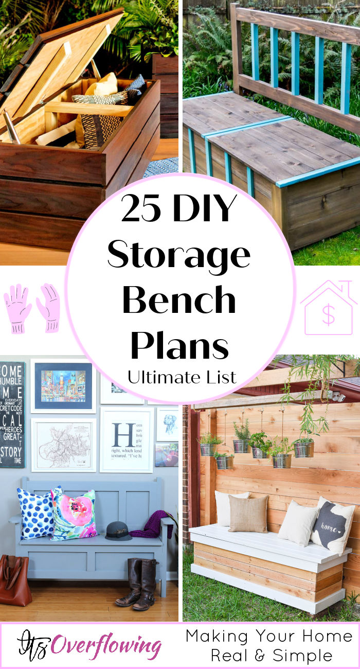 25 Easy To Build DIY Storage Bench Plans For Beginners