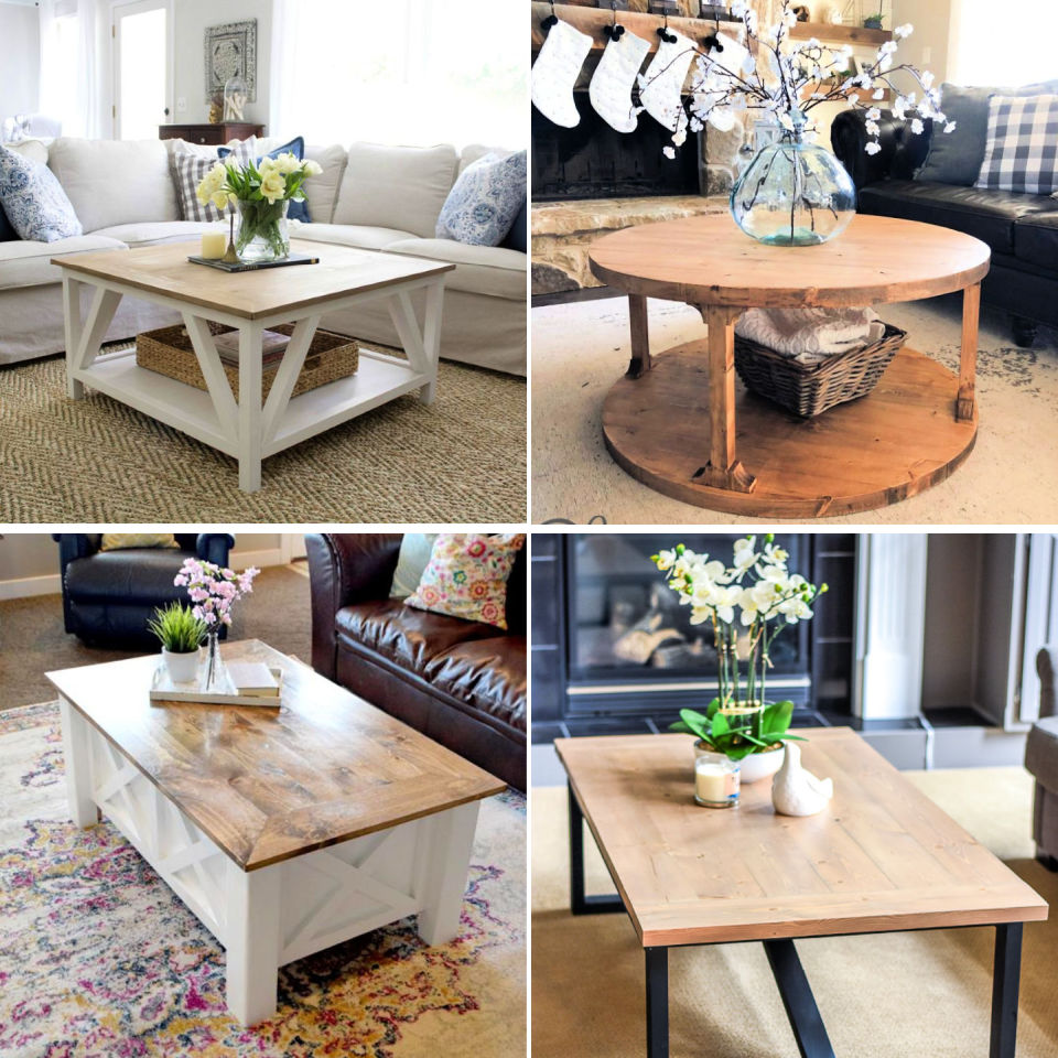 20 Simple DIY Farmhouse Coffee Table Plans - Its Overflowing
