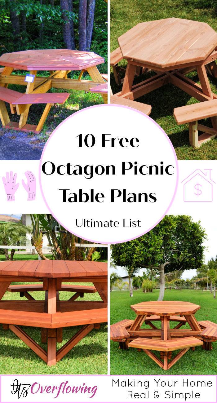 10 Free DIY Octagon Picnic Table Plans