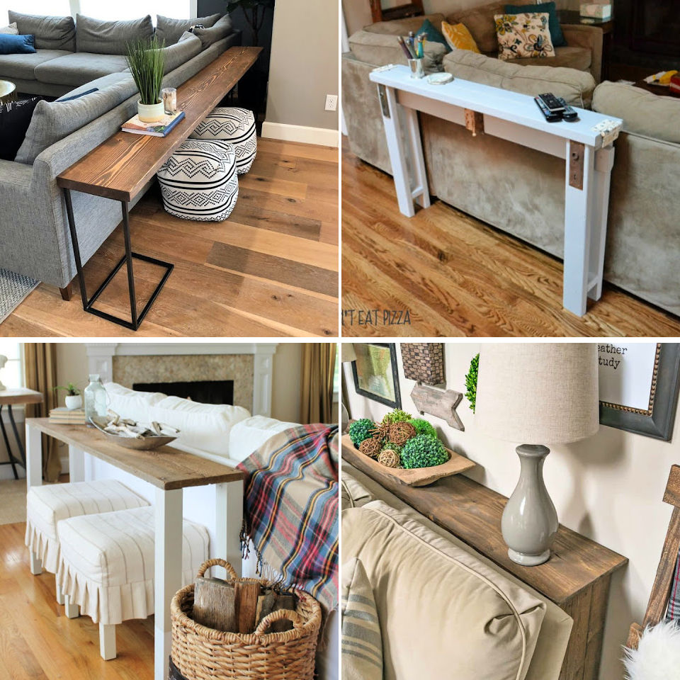 20 Free DIY Sofa Table Plans To Make Behind The Couch Table