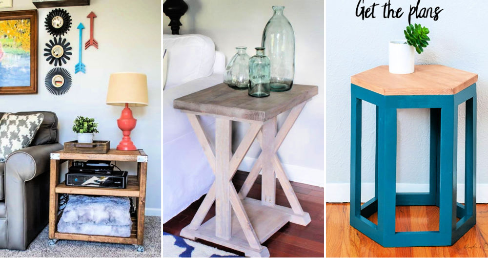 10 Free DIY Farmhouse End Table Plans