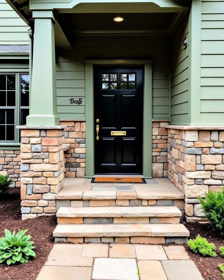 20 Sage Green House With Black Door Design Ideas