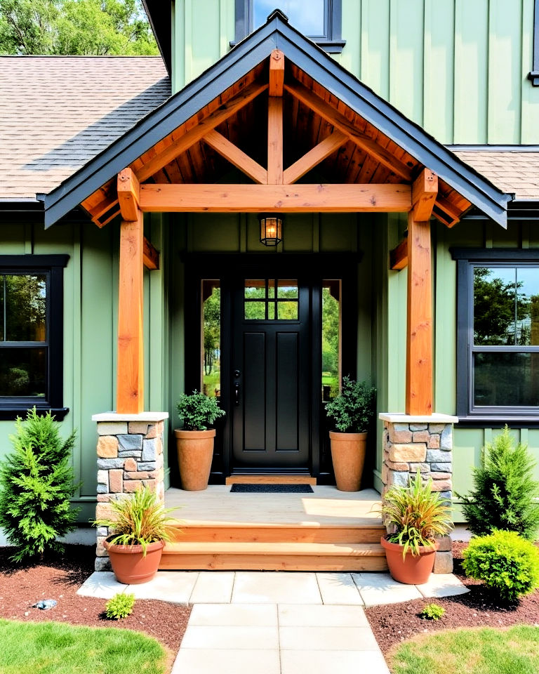 20 Sage Green House With Black Door Design Ideas