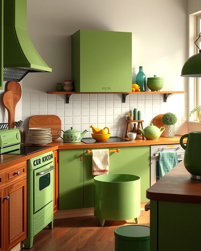 25 Warm Green and Brown Kitchen Design Ideas