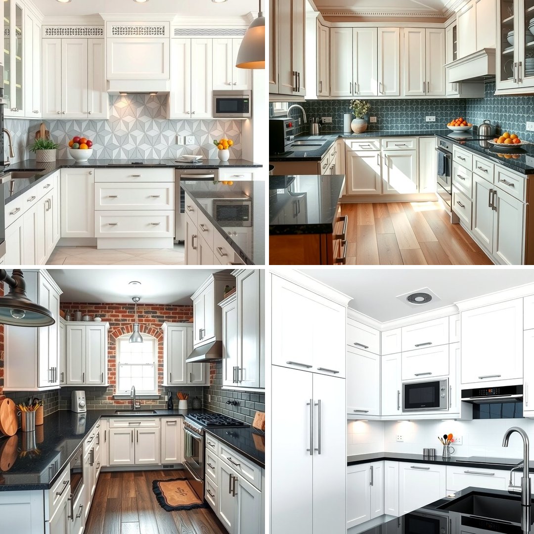 25 Kitchen With White Cabinets and Black Countertops Ideas