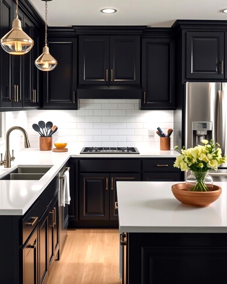 20 Black Kitchen Cabinets With White Countertops Ideas