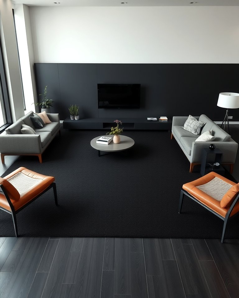 25 Black Carpet Living Room Ideas for a Cozy Atmosphere