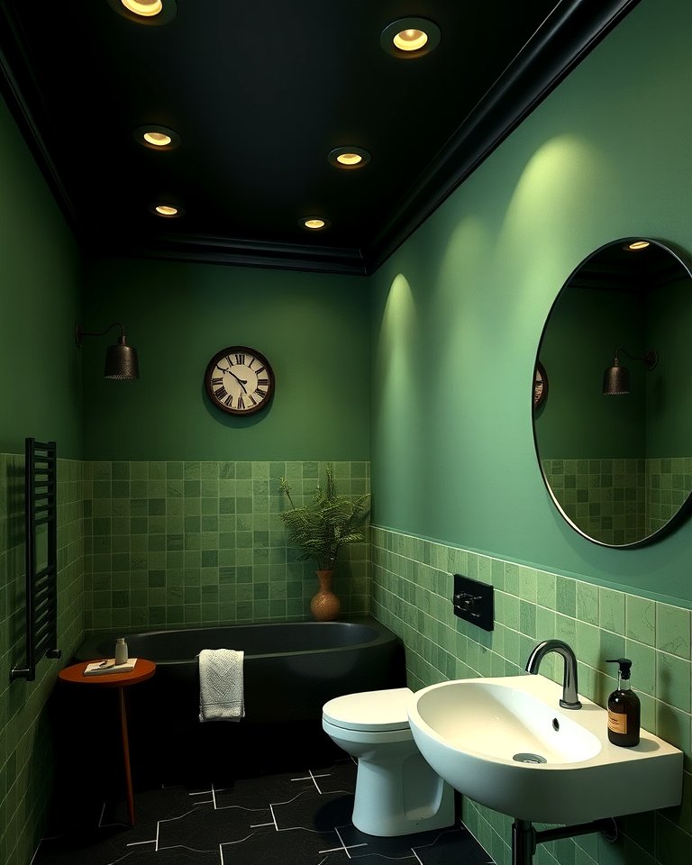 25 Black and Green Bathroom Ideas for Bold Style