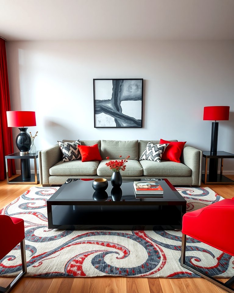25 Black and Red Living Room Ideas for a Dramatic Look