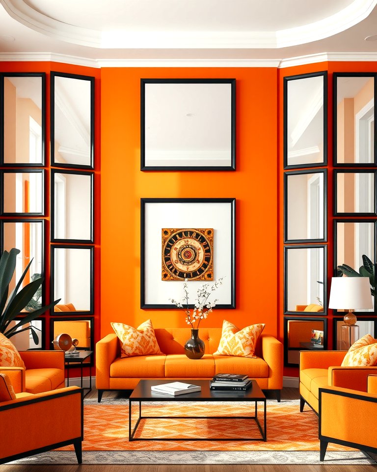 25 Black and Orange Living Room Ideas for a Bold Statement