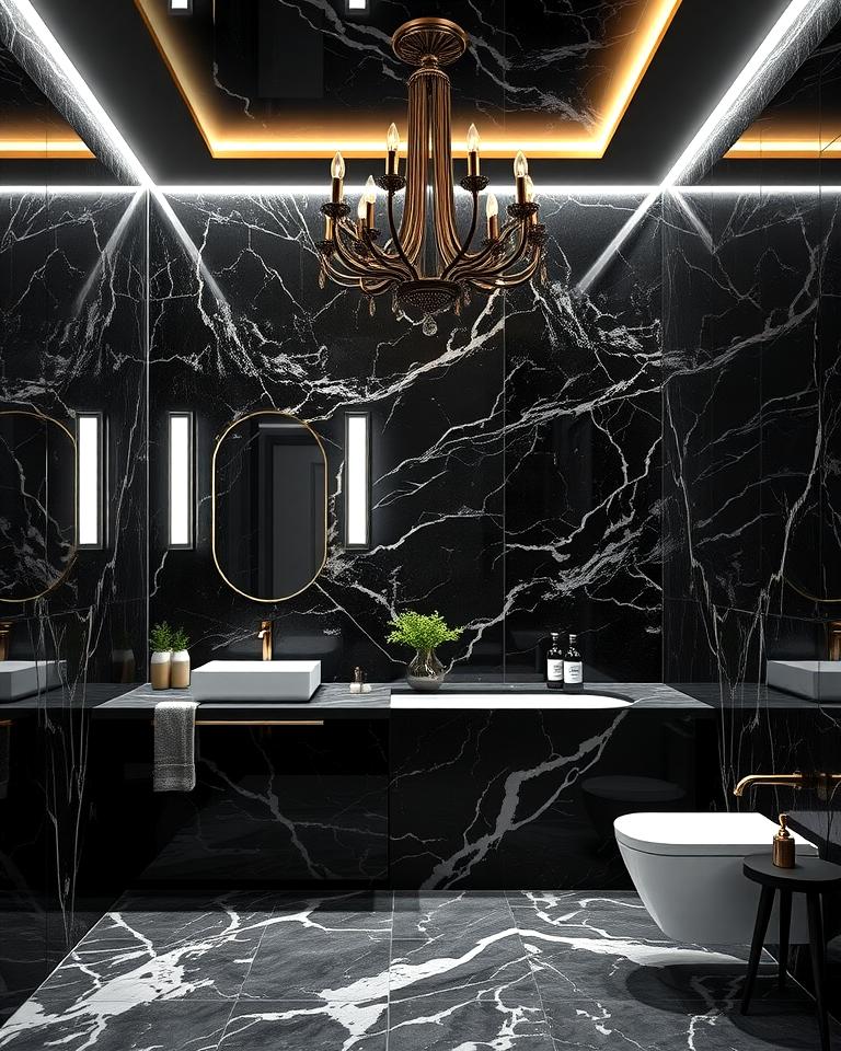 20 Black Marble Bathrooms: Luxurious Design Ideas