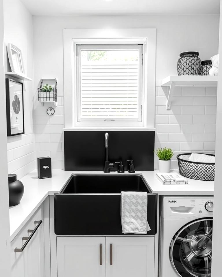 20 Black and White Laundry Room Ideas for Style