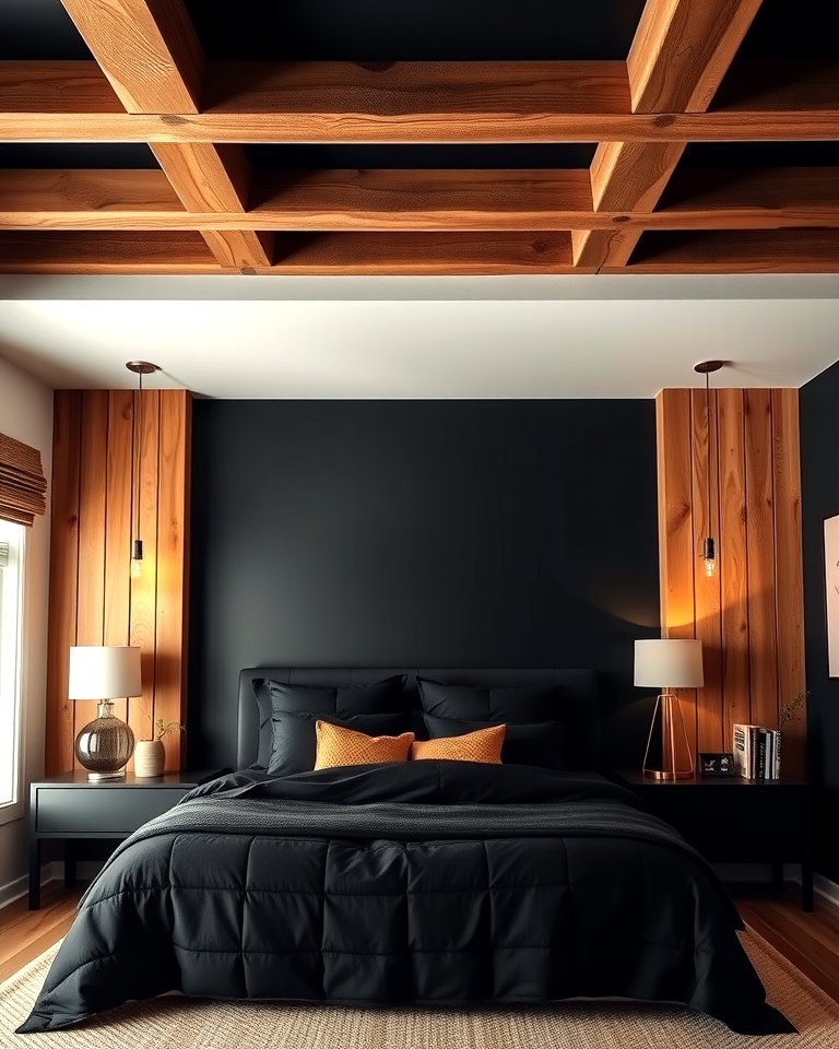 25 Black Accent Wall Bedroom Ideas for Drama