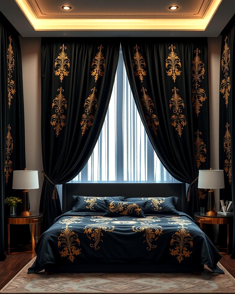 25 Stunning Black and Gold Bedroom Design Ideas