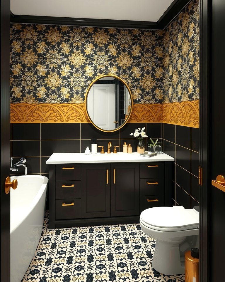 25 Black and Gold Bathroom Ideas for a Glamorous Space