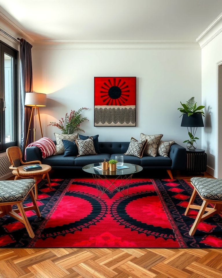 25 Black and Red Living Room Ideas for a Dramatic Look