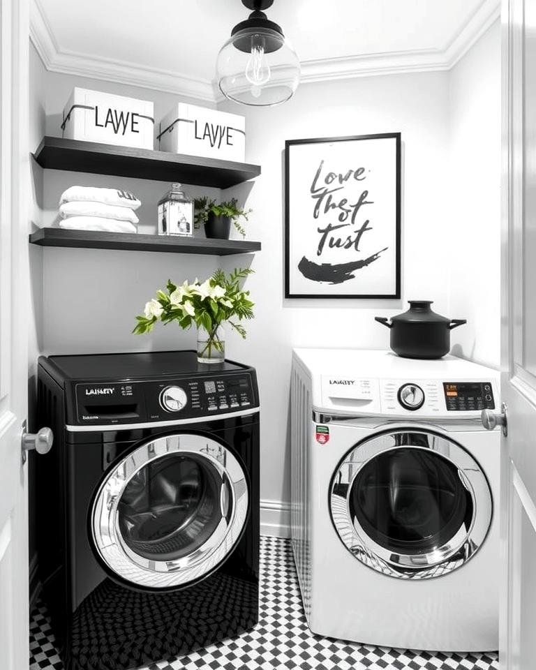 20 Black and White Laundry Room Ideas for Style