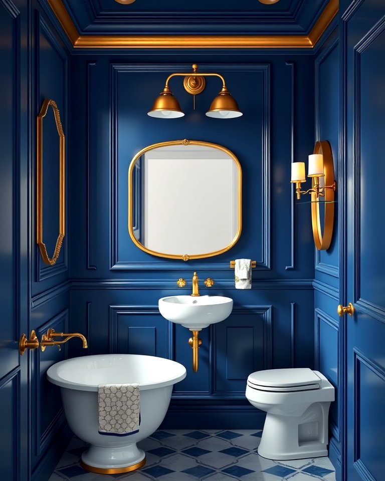 25 Blue and Gold Bathroom Ideas for a Luxurious Retreat