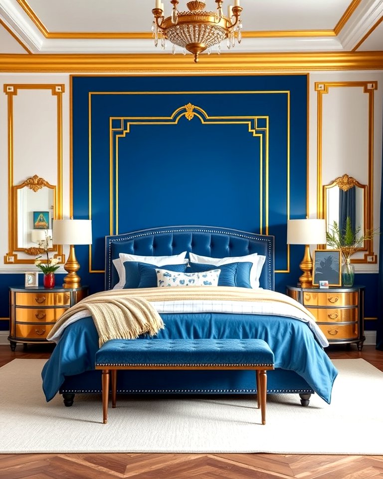 25 Blue and Gold Bedroom Ideas for a Regal Atmosphere
