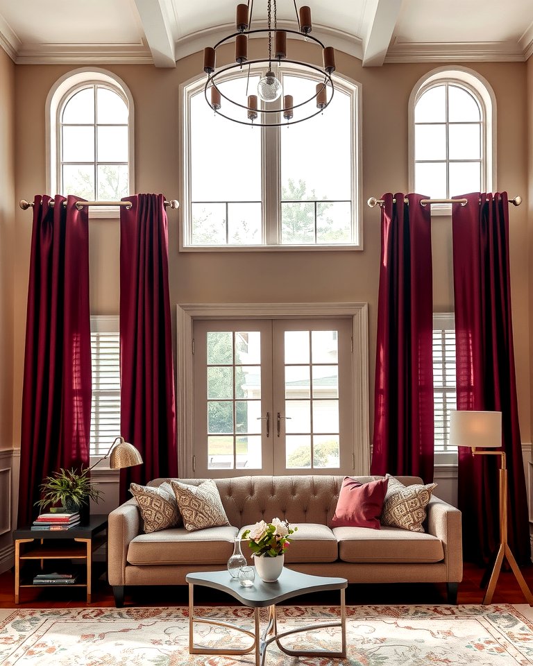 Burgundy Curtains For Living Room