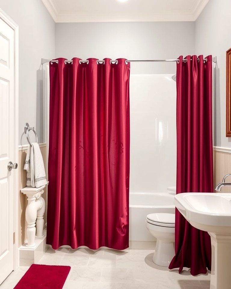 Best HD Pictures about  Burgundy Shower Curtain Sets  with No AI Images