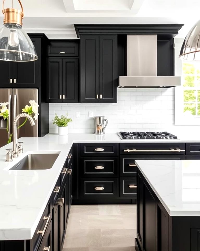 20 Black Kitchen Cabinets With White Countertops Ideas