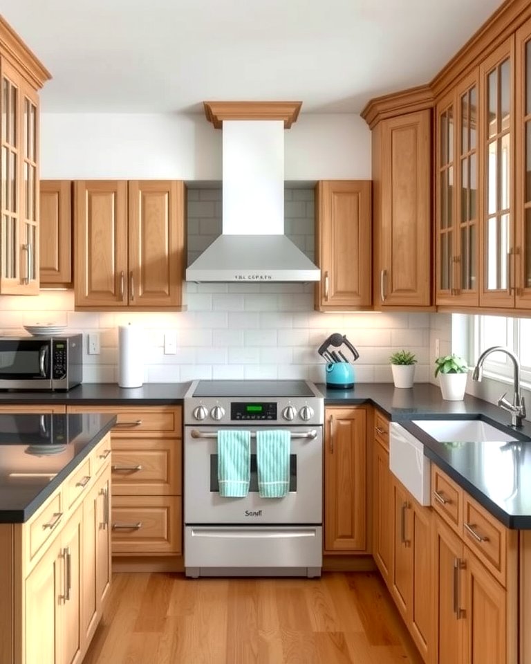 25 Brown Kitchen Cabinets With Black Countertops