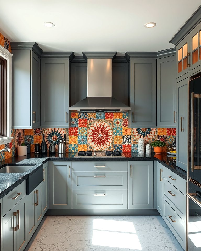 25 Kitchen Ideas with Gray Cabinets and Black Countertops