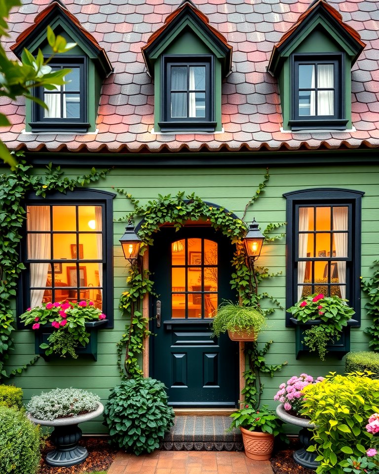 25 Green House Exterior With Black Trim Ideas