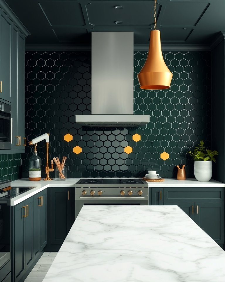 25 Chic Kitchen With Green Backsplash Ideas