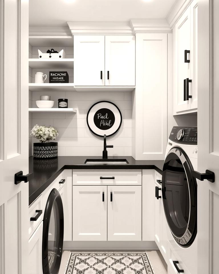 20 Black and White Laundry Room Ideas for Style