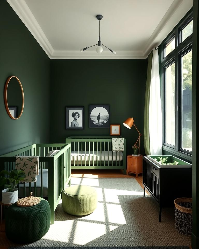 20 Dark Green Nursery Ideas for a Calming Space