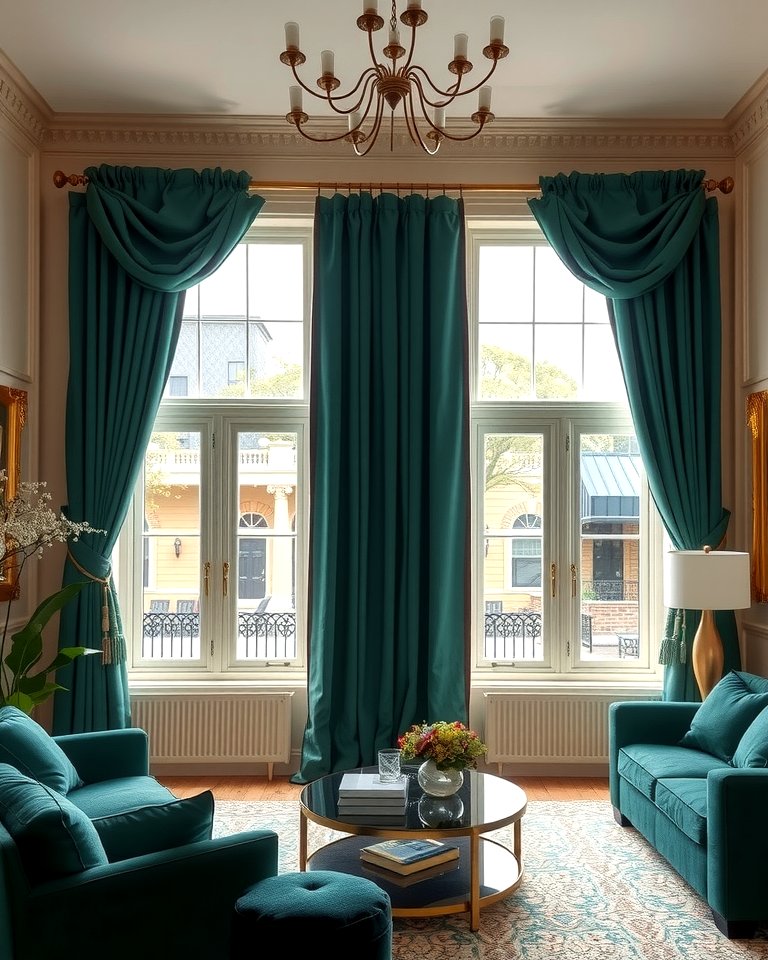 25 Emerald Green and Gold Living Room Ideas for Luxury