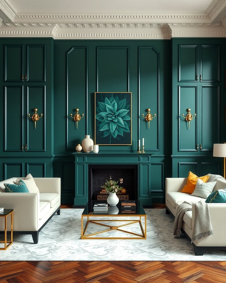 25 Emerald Green and Gold Living Room Ideas for Luxury