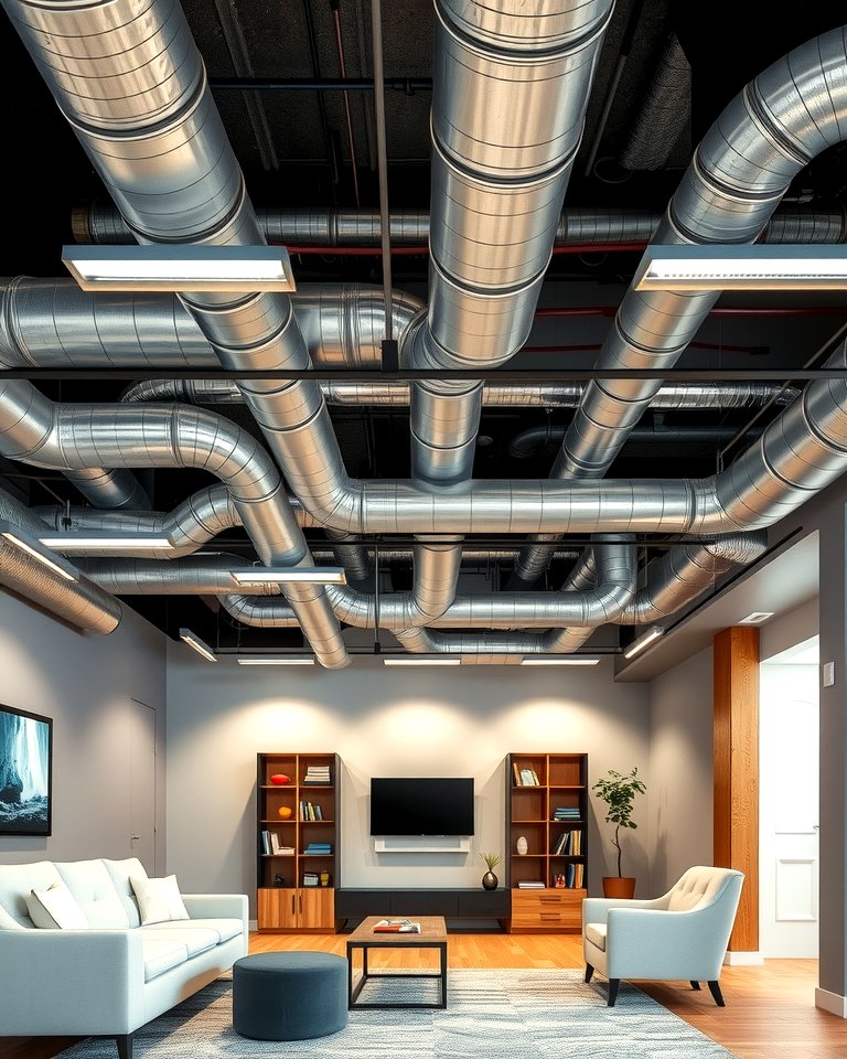 18 Best Exposed Basement Ceiling Ideas on a Budget - Exposed Ductwork Decor Ideas