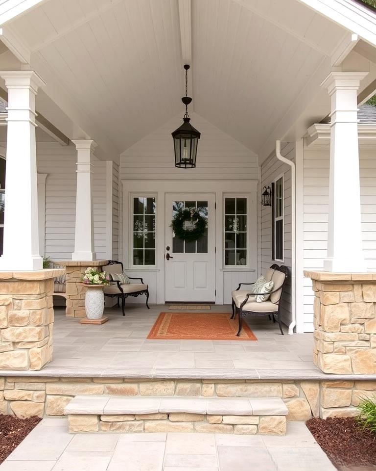 20 White Farmhouse With Wrap-around Porch Ideas