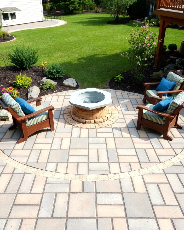 25 Concrete Paver Patio Fire Pit Ideas for Cozy Nights