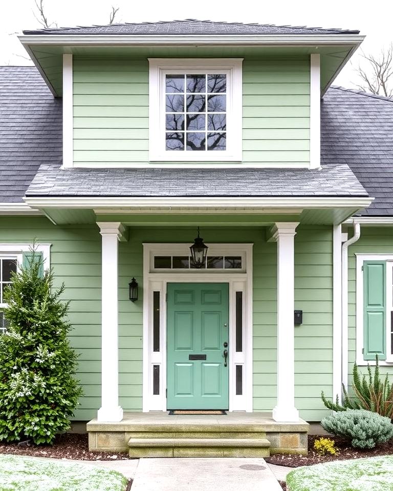 20 Light Green House Exterior Ideas for a Fresh Facade